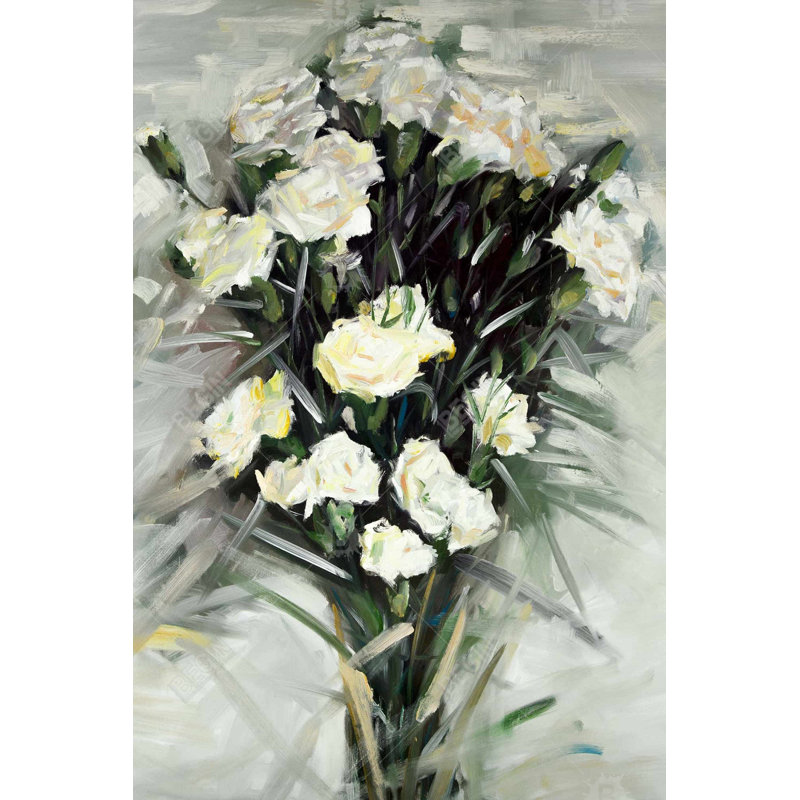 Lisianthus white bouquet Bath Mat with Non-Slip Backing - Quick Dry Memory Foam Bathroom Rug - Absorbent - Modern Plush Spa-Style - Machine Washable