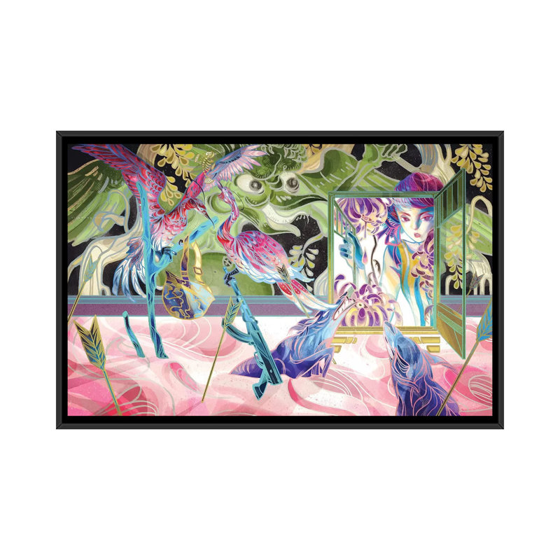 «Y Today's Acheron» par Sija Hong - reproduction d'art, H 26 po x l 40 po x P 1,5 po, Black Framed, Pas de tapis