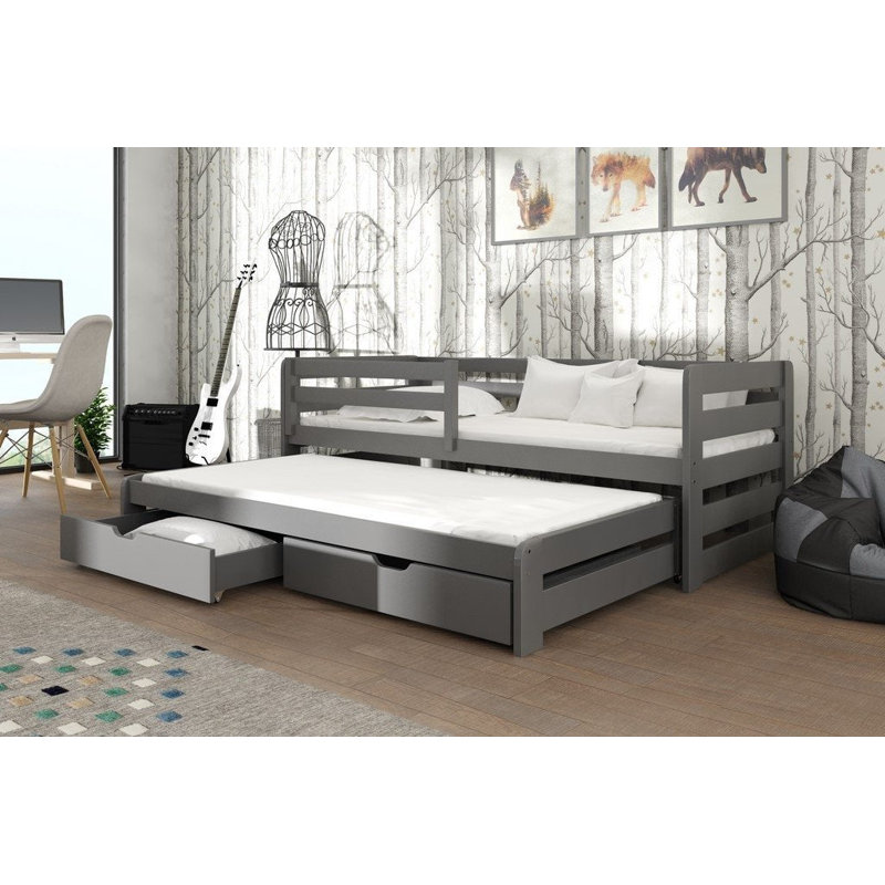 Bergson 135 X 190cm Standard with Storage Included with Trundle Included, Graphite