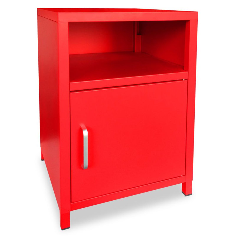 Wilderen 35 cm W Bedside Table, Red