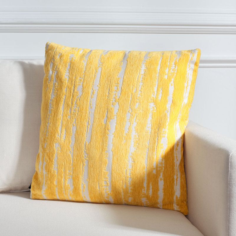 Revell 18" Yellow and White Tie-Dye Square Pillow