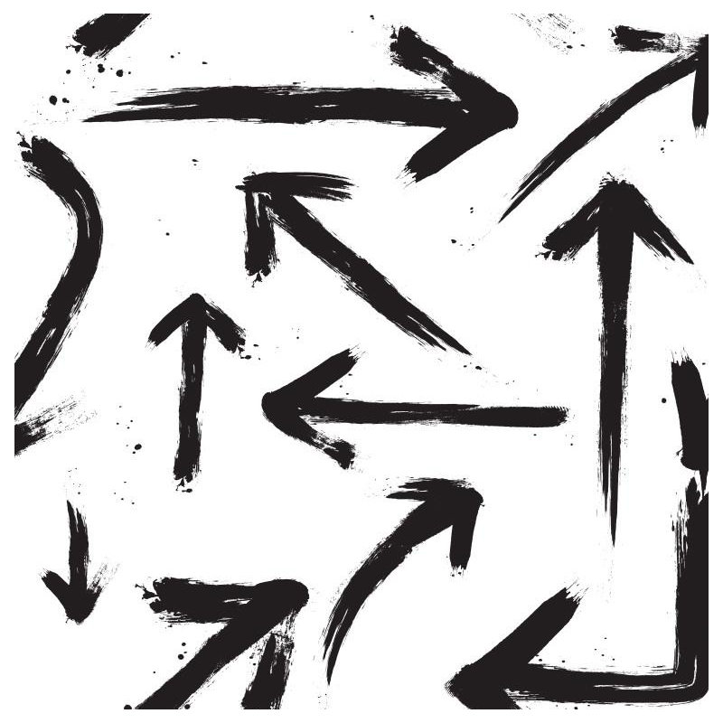 Arrows Abstract Vinyl Wallpaper Roll by Jamie Graney, Black/ White