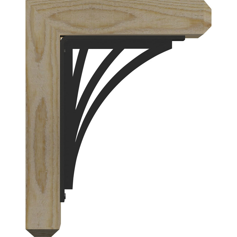 Support de fixation simple 4 po Nevio, H 18 po x P 15 1/2 po, 4"W x 4"T Douglas Fir (Rough Sawn)