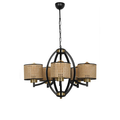 Élégant lustre style sud-ouest, structure en métal brun, 23,6 po de diamètre x 31,5 po de hauteur | Hauteur réglable, douille E27 (40 W maximum) | Peinture électrostatique séchée au four | Parfait pour la décoration et l'éclairage glamour