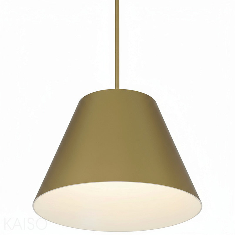 Luminaire suspendu en laiton à DEL de 16 po de diamètre, H 11 po x l 16 po x P 16 po, Laiton antique