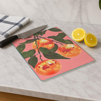 Premium Tempered Glass Cutting Board, 11.8 x 15.7 inches | 100% Antibacterial, Easy Clean Design with Non-Slip Silicone Feet | Ideal for Safe Food Preparation in Kitchen, Stylish & Functional