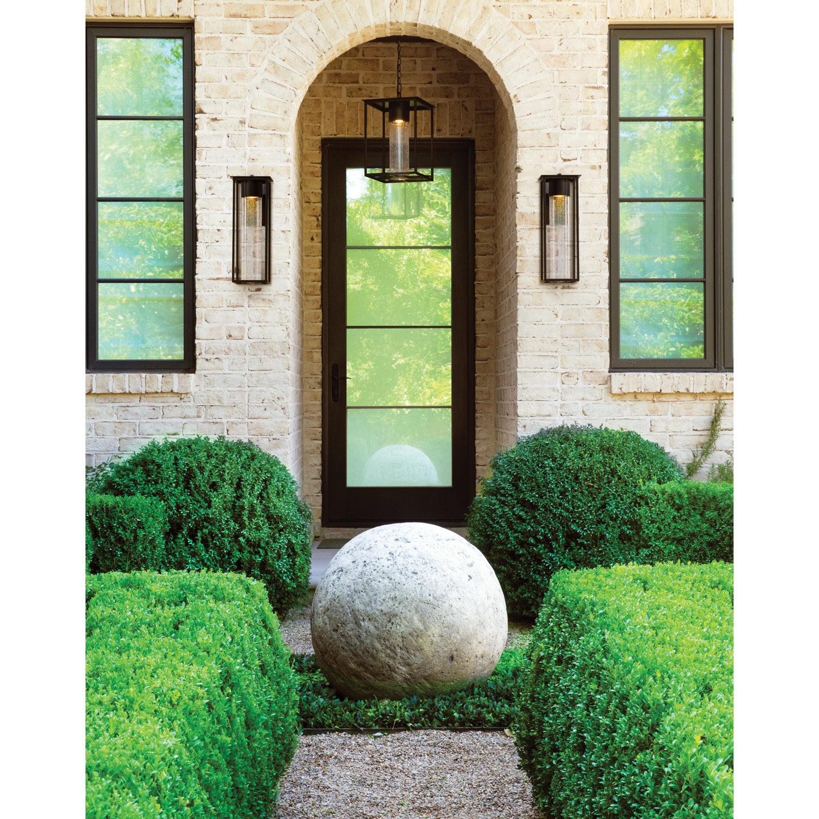 Outdoor Wall Lantern, Black, 16" H x 8" W x 10" D