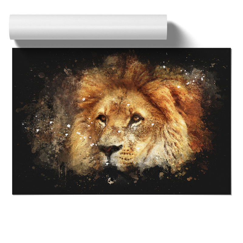 Lion Paint Splash - Frameless Print, 42cm H x 59cm W x 0.1cm D