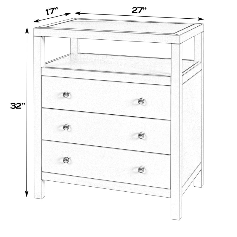 Celine 27" 3-Drawer Nightstand | Stylish Bedroom Storage