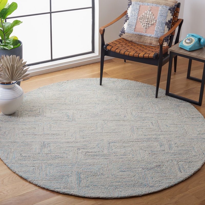 Tapis en laine touffeté à la main Brandea, Rond 6 pi