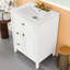 Meuble-lavabo autoportant avec lavabo en céramique, tablette réglable et armoire de rangement-2005864394
