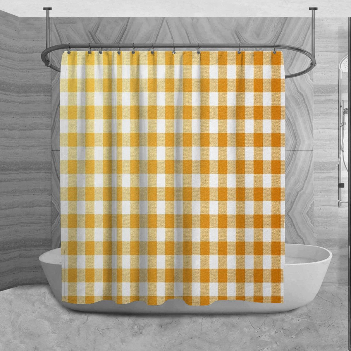 East Urban Home Sandar Gingham Shower Curtain Wayfair