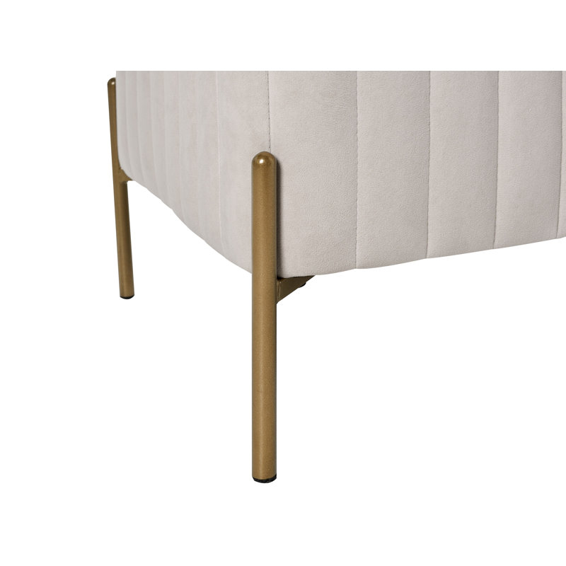 Benzant Velvet Upholstered Bench, White