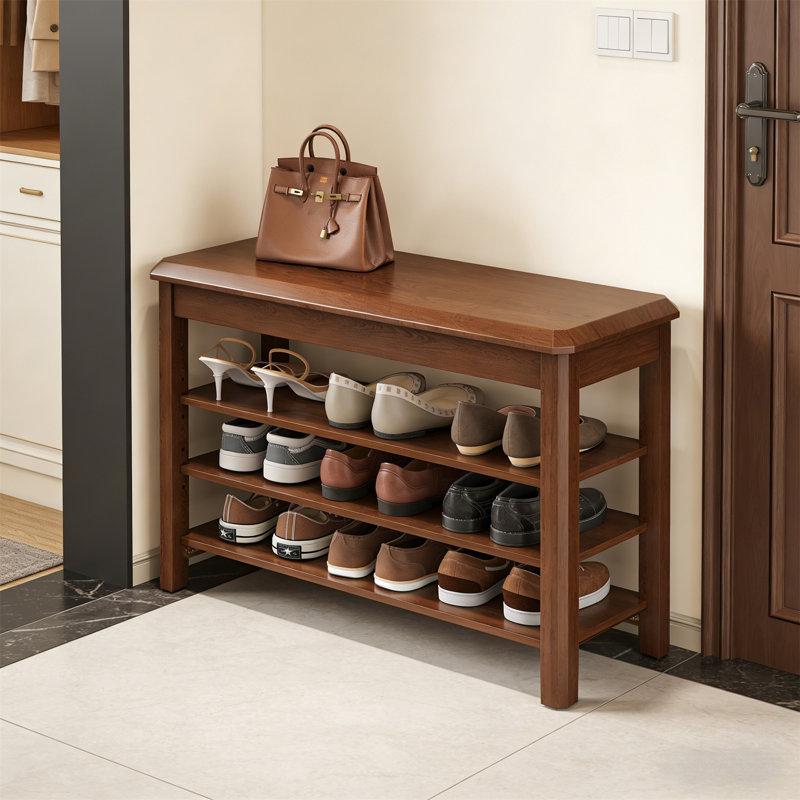 Range-chaussures en bois de qualité supérieure pour la maison, 20.5" H x 31.5" W x 11.8" D