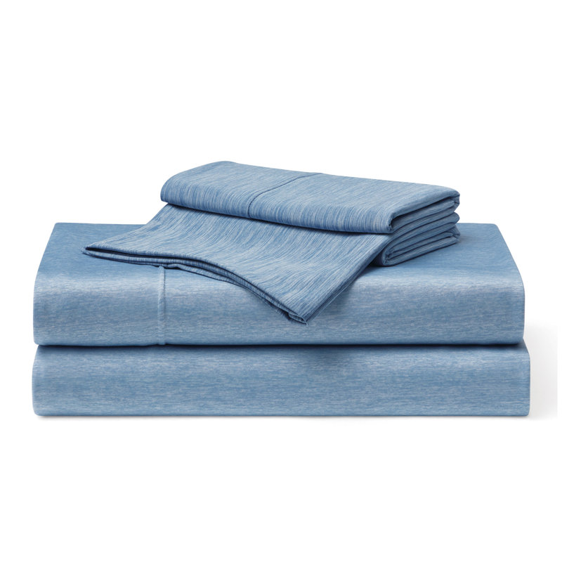 Ensemble de draps Brookstone, L'ensemble de draps pour lit simple comprend une t, Bleu