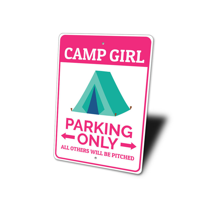 Enseigne de camping Camp Girl, H 12 po x l 18 po x P 0,04 po