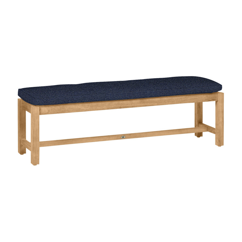 Banc sans dossier Club Teak - Teck naturel, Pas de soudure, Teck naturel, Indigo Intermix