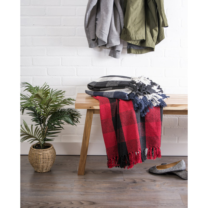 Hand Woven Throw Blanket, Navy