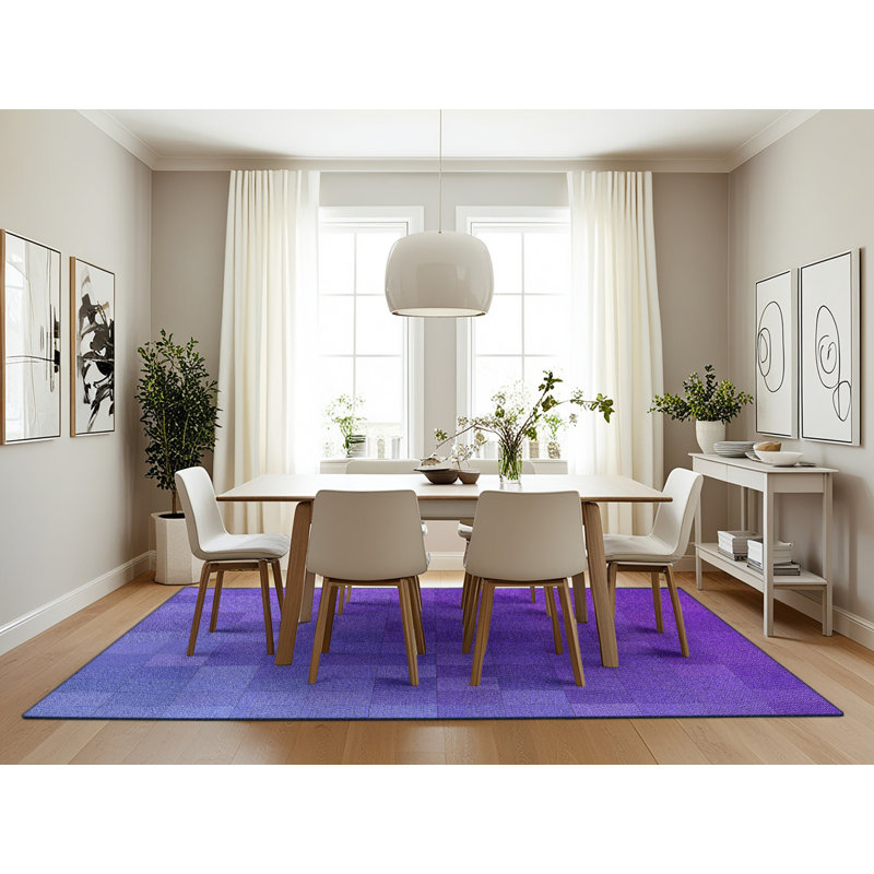 Tapis de zone mauve à motifs, Rectangle 7 pi x 10 pi