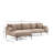 Mocha Corner Sofa with Beech Wood Frame & Black Metal Legs, 100% Polyester Fabric | 100% Dry-Cleanable | Dimensions: 100.4 x 59.1 x 25.6 inches | Includes 2 Cushions, Perfect for Industrial & Scandinavian Style Living Rooms-213249077-213249079