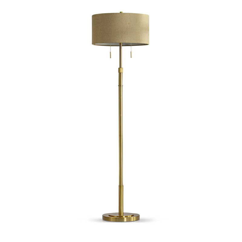 Maramawit 67'' Traditional Floor Lamp, Brown, Antique Brass