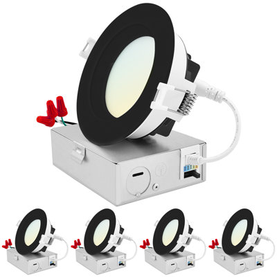 4” Ultra Slim Tunable CCT New Construction IC LED Canless Recessed Lighting Kit