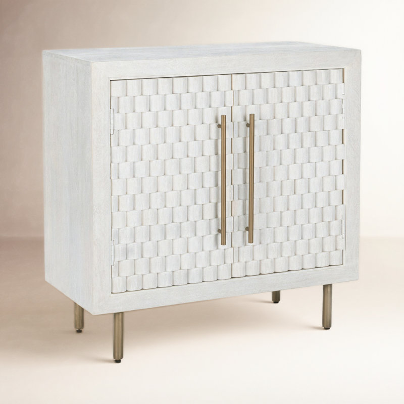 Abshire Mango Wood Cabinet, White Wash