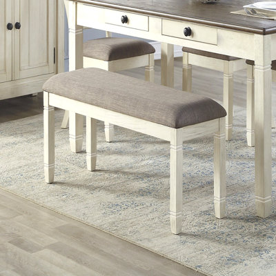 Banc 48 pièces 1 pièce - Siège rembourré en tissu beige, design classique