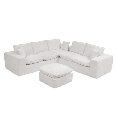 Wyeth 107'' Modern Modular Sectional With Boucle Upholstery And Deep Seating