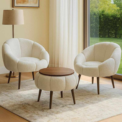 Wing Chair & Coffee Table Set (3 Pieces)