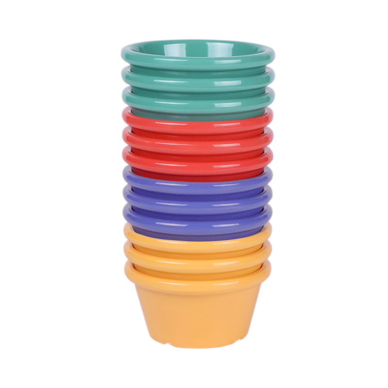 Desserte à mélamine Ramekins / Brésil, H 1,75 po x l 3,75 po x P 3,75 po