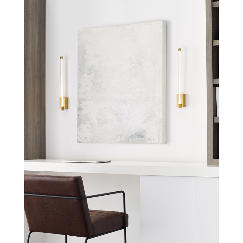 Phobos 1 - Light LED Armed Sconce, Natural Brass