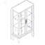 Vitrine 2 portes avec portes en verre trempé, armoires de terrasse avec panneau arrière en miroir et tablettes réglables, vitrine éclairée pour la maison, ampoule de bureau incluse cerisier