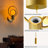 Hardwired Modern Gold Wall Sconce, 1 G125 Bulb Included, Globe Glass Wall Light with Pull Chain, Art Deco Sconce for Bedroom, Living Room, Bathroom Vanity, Hallway-1559408102