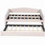 Canapé-lit en tissu de taille double avec lit inférieur et barre transversale en bois beige-121070302