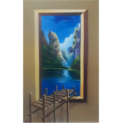 Peinture murale paysage 3D | Acrylique sur toile | Par Justin Raj N