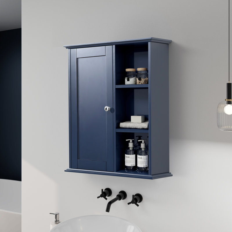 Dayonte Wall Bathroom Cabinet Over The Toilet Storage, Dark Blue