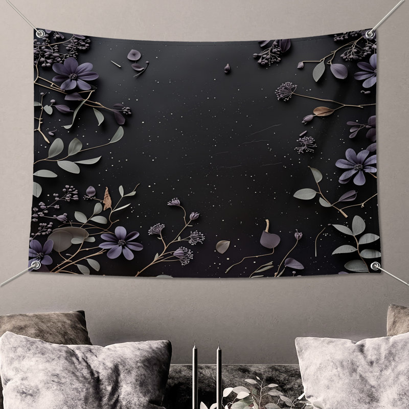 Tapisserie florale - Décoration murale nature, 104in H x88 with 4 Grommets