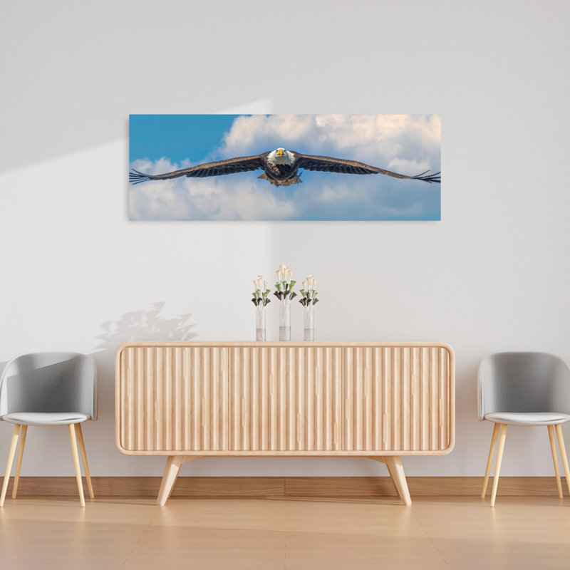 Aigle à tête blanche, art abstrait, H 16 po x l 48 po
