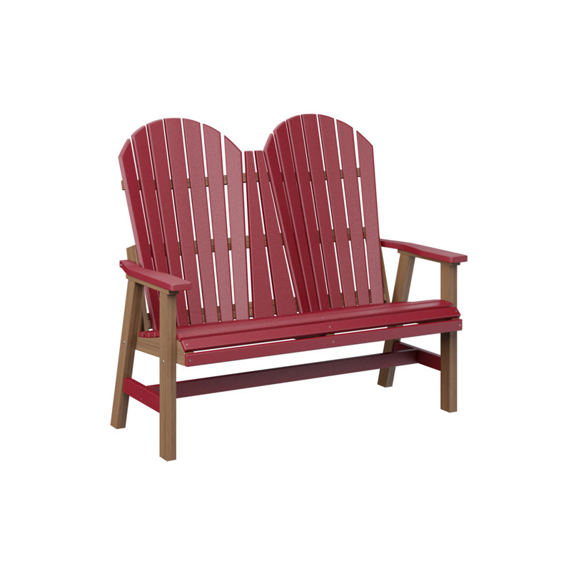 Causeuse Berlin, Scarlet Red Top/Antique Mahogany Base