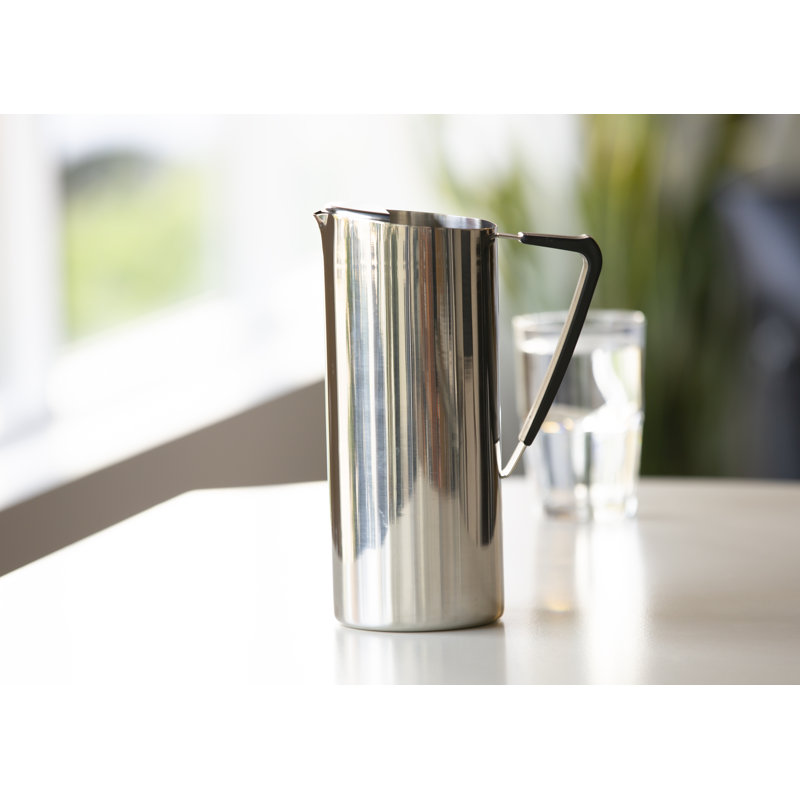 Slim Stainless Steel Double Wall Pitcher with Ice Guard
