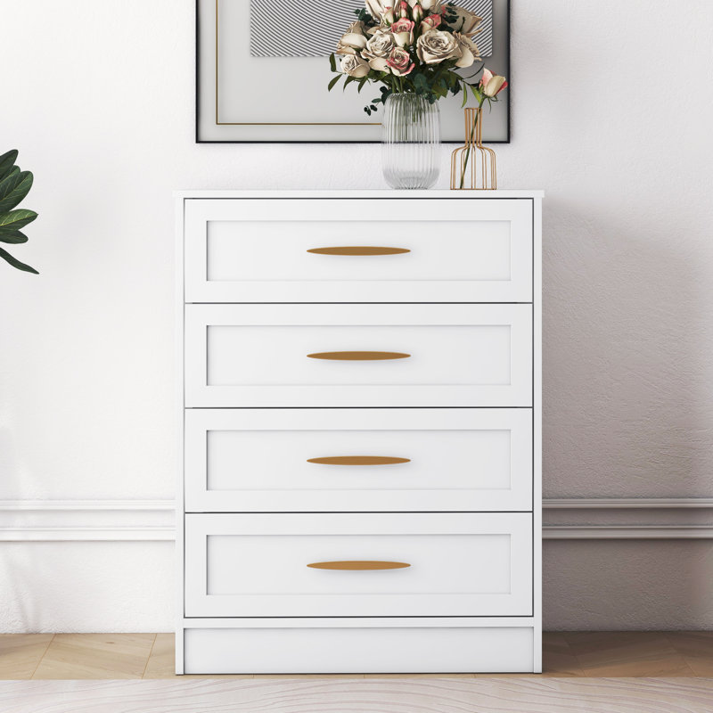 Commode 4 tiroirs Bahja, Blanc