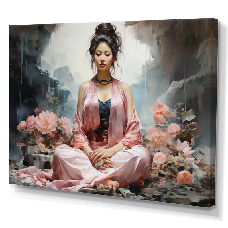 Art asiatique, bodhisattva Grace II - impression, H 16 po x l 32 po x P 1 po, Toile tendue