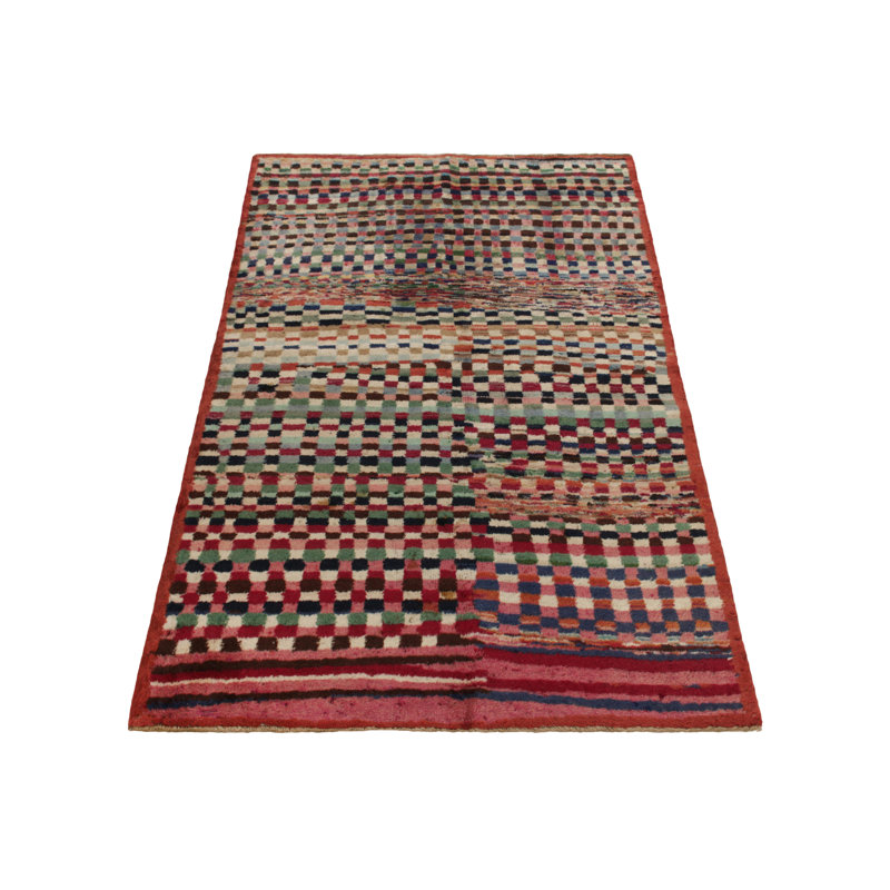 Pasha Wool Area Rug in Red/Pink/Green/Blue