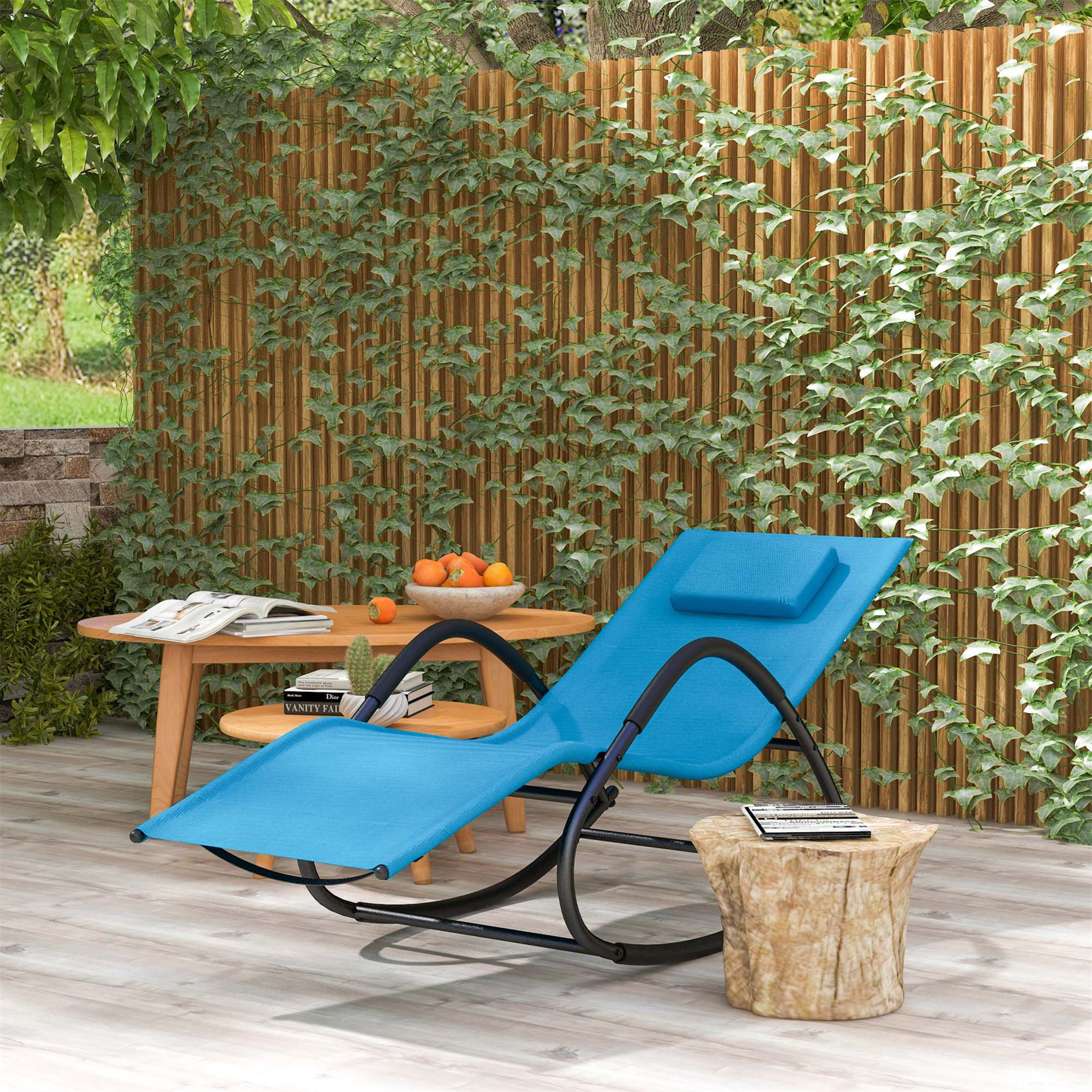 Latitude Run® Rocking Chair,Zero Gravity Patio Chaise Sun Lounger