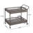 Ashen Modern Coastal PE Wicker Outdoor Rolling Bar Cart with Bottle Rack & Locking Casters-125238876