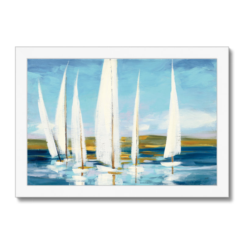 Horizon by Julia Purinton - Painting, 24cm H x 34cm W, White Framed Paper Print