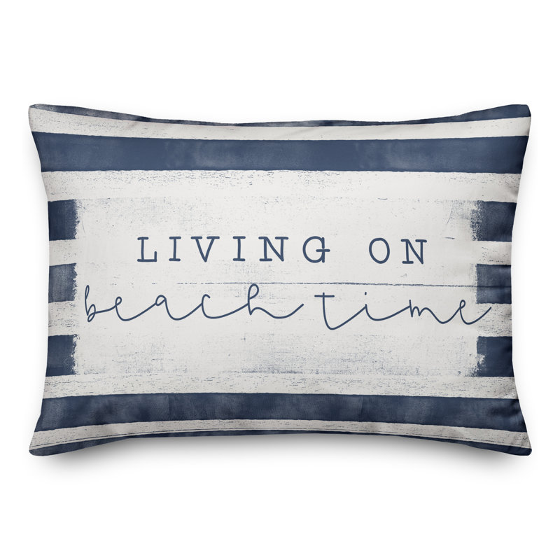 Beach Time Rectangular Pillow Cover & Insert, Navy