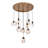 Industrial 10 Light Brass Multi Hoop Pendant