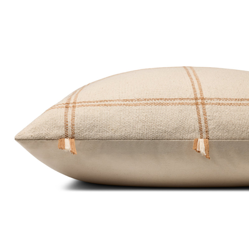 Coussin décoratif Amber Lewis x Loloi Lainey, Housse de coussin seulement - sans coussin, Naturel / ambre